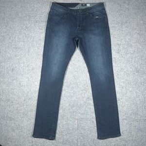 Volcom Denim Jeans Men's Size 34(32x32) Dark Washed Riser Slim Tapered Leg
